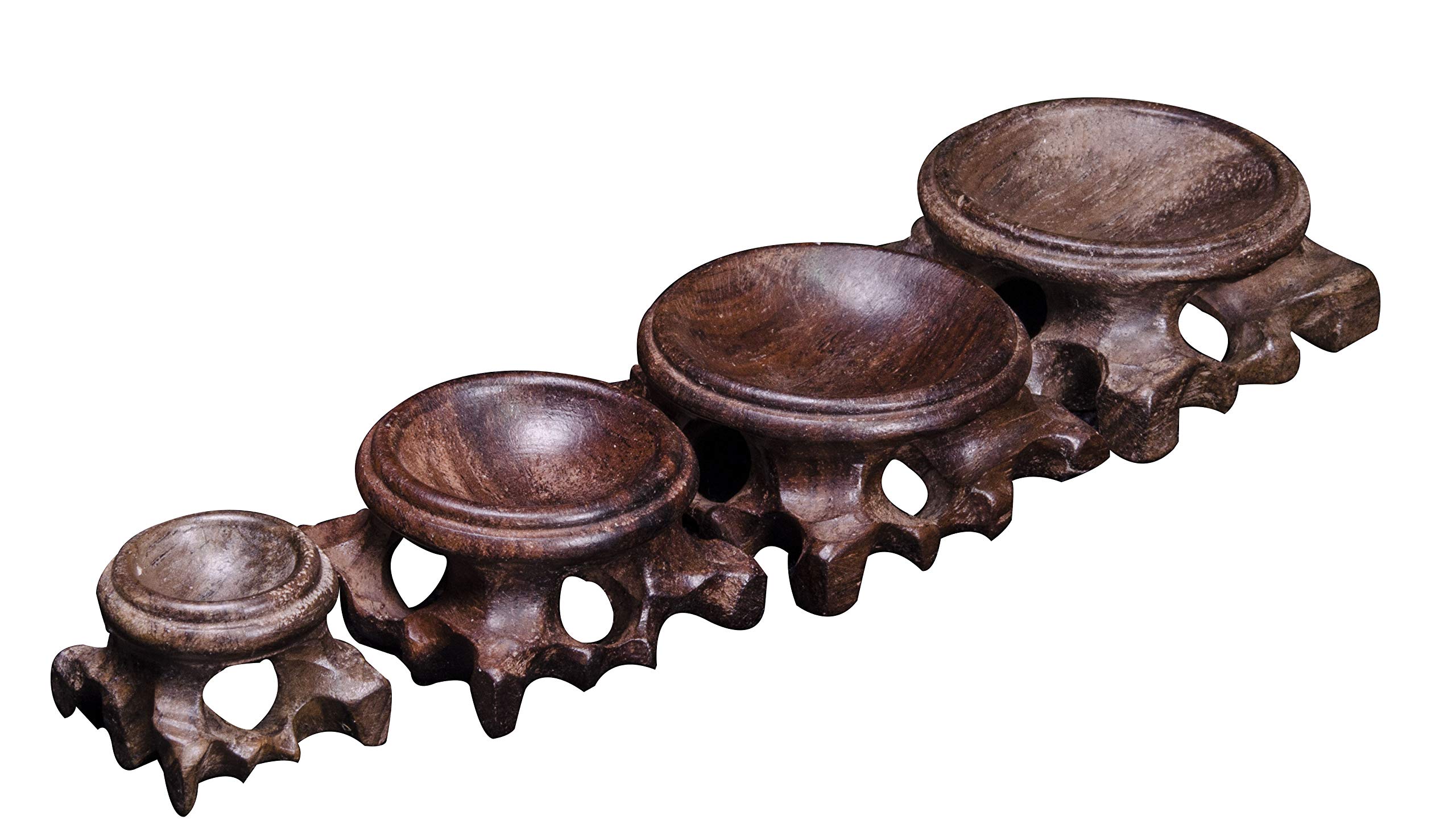 yippee Wholesale Hand Carved Round Hollowed-Out Burlywood Crystal Sphere Gemstone Ball and Specimen Wood Stand Base Without Items (stand-F-7cm)