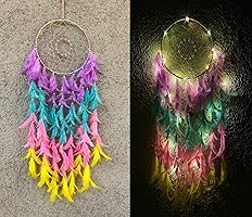 Mehruna Dream Catchers Wall Hangings for Home Decor Bedroom Livingroom Balcony Car Handmade Dreamcatcher with Lightening...