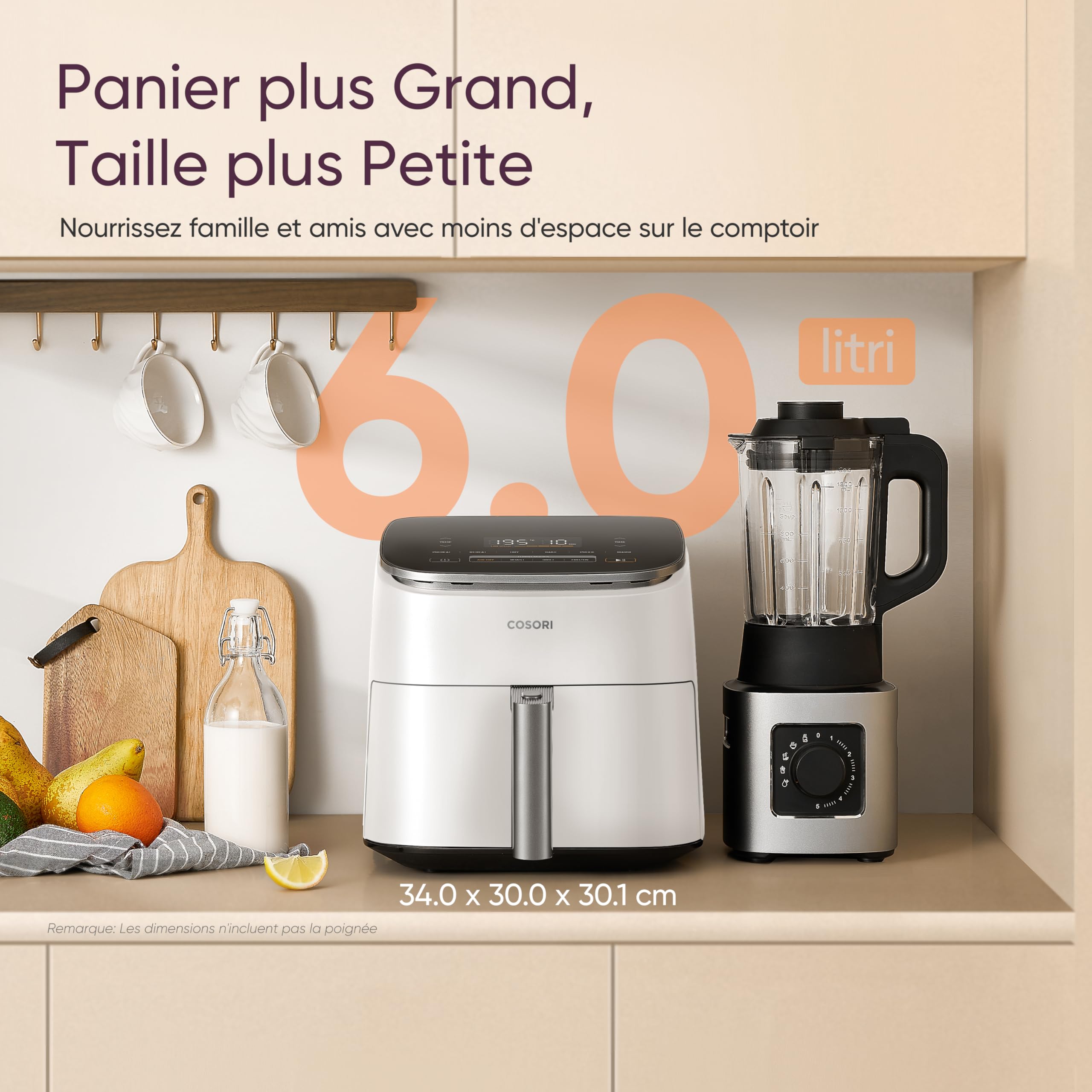 Cosori Air Fryer 6L TurboBlaze 9-en-1 Cuisson Facile avec 117 Recettes