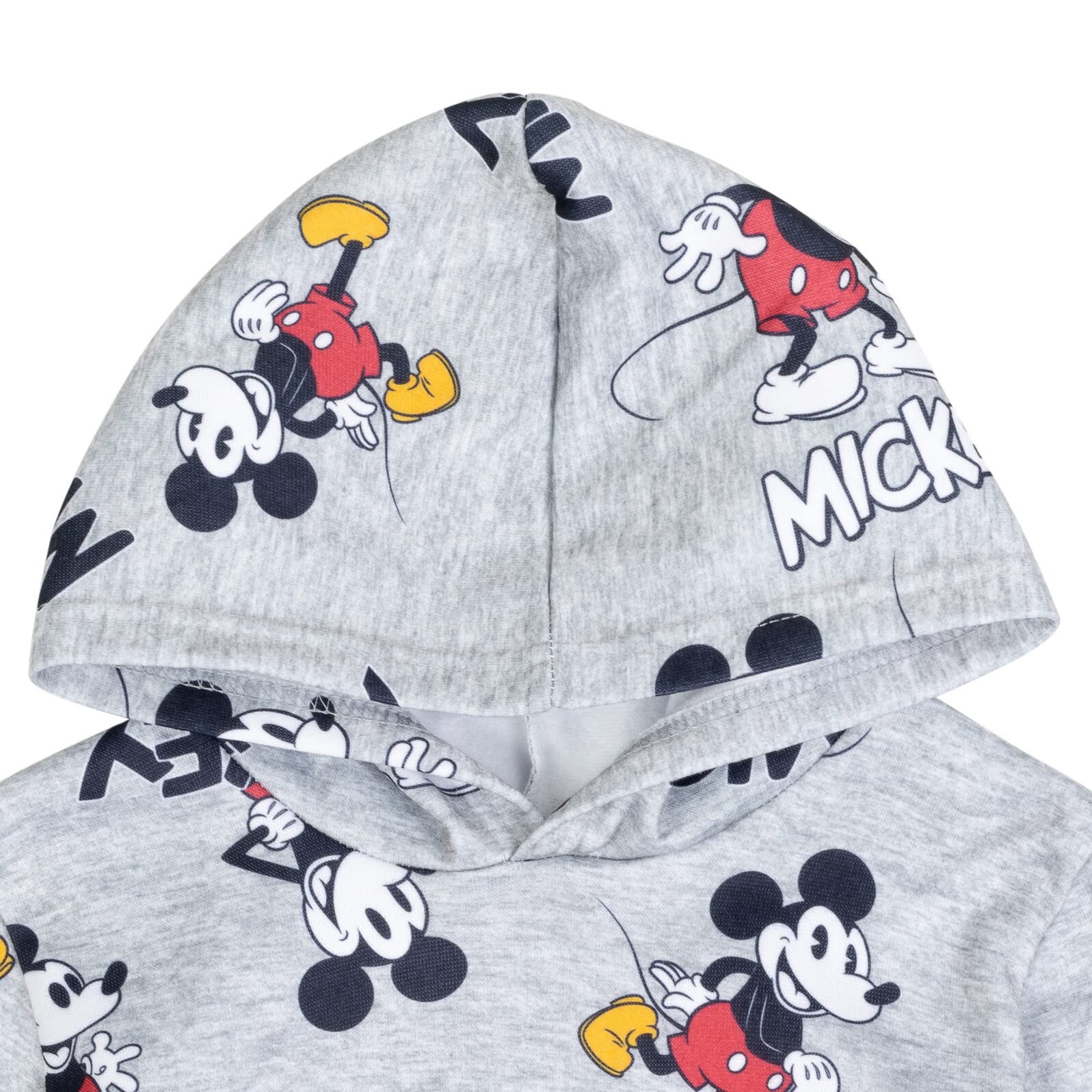 Disney Mickey Mouse bożonarodzeniowy sweter polarowy z kapturem i spodniami, zestaw dla noworodków i dużych dzieci (0-3 miesięcy – 14-16)