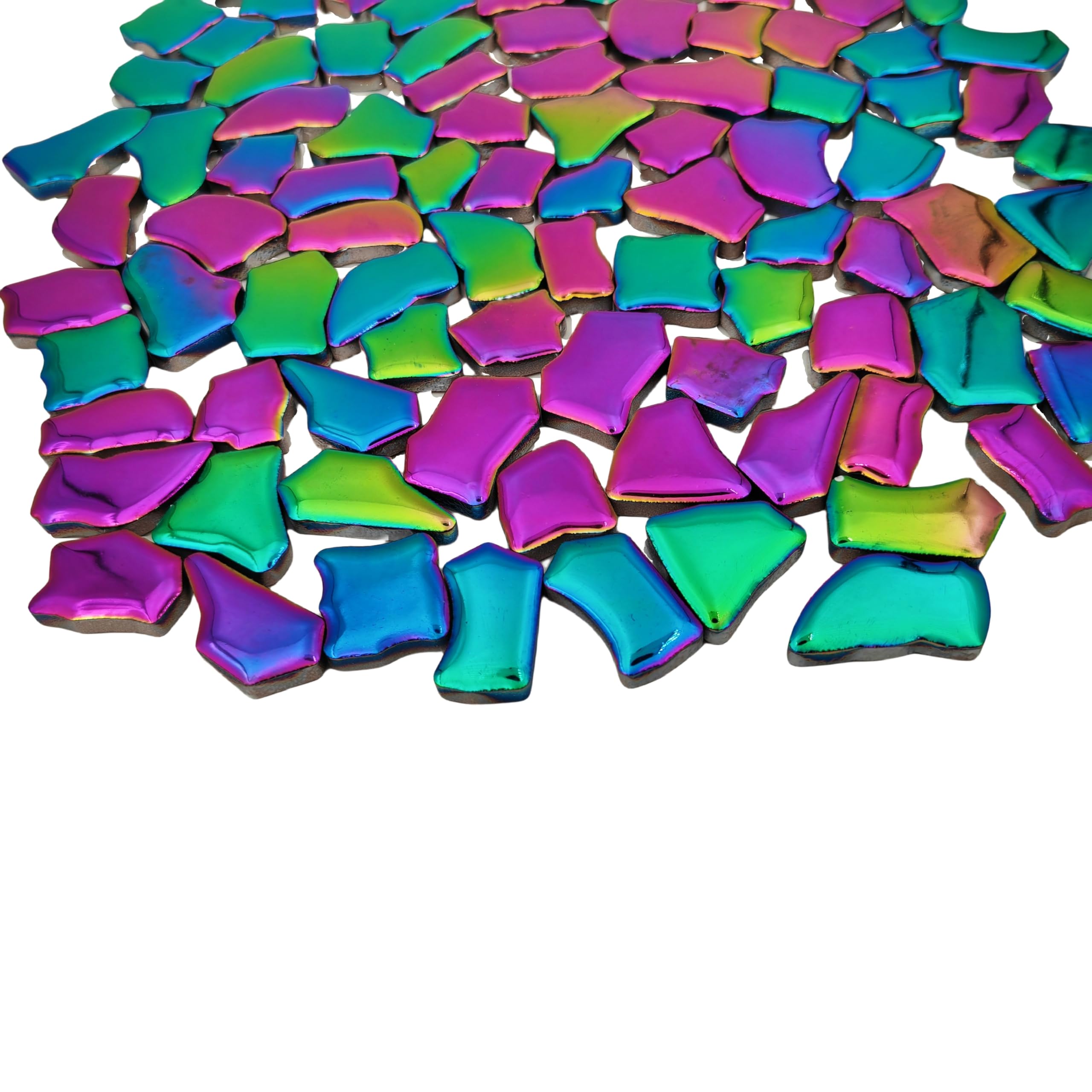 500g Irregular Ceramics Mosaic Tiles, 2-4CM Mosaic Pieces Stones for DIY Mosaic Making Craft Hobby Arts Home Wall Decoration (Rainbow)