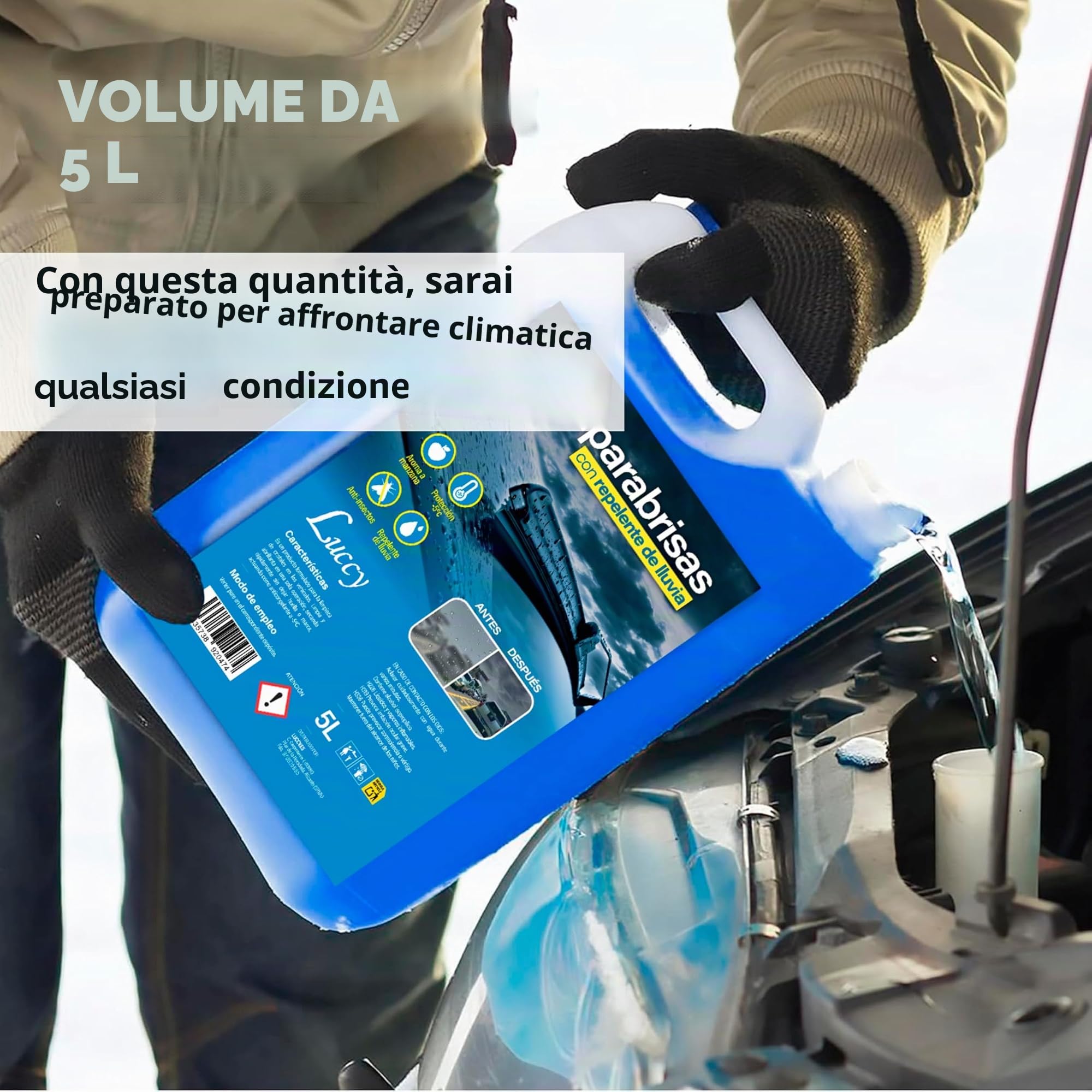 Liquido Lavavetri Anti Pioggia Protezione -5ºC - 20 Litri