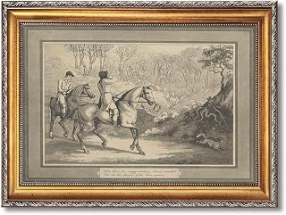 Vintage Framed Fox Hunt Scene Wall Art Canvas Print Oil Paintings Reproduction World Classics, Retro Artwork, Painting, Picture, Wall Decor, Art Print, Home Decor, Office. (Retro Framed,12L x16W)