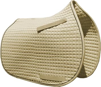 PRI Pacific Rim International All-Purpose English Saddle Pads Cream w/Black Trim