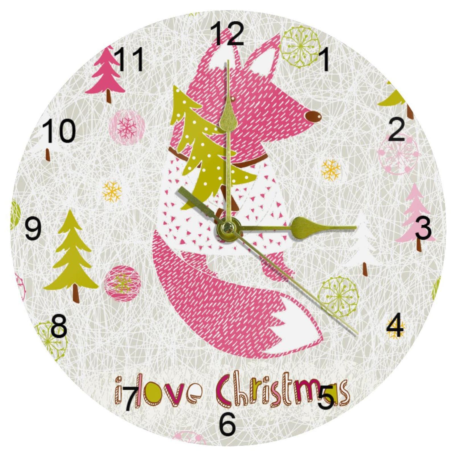Horloge murale renard silencieuse pour dormir sans aucun bruit