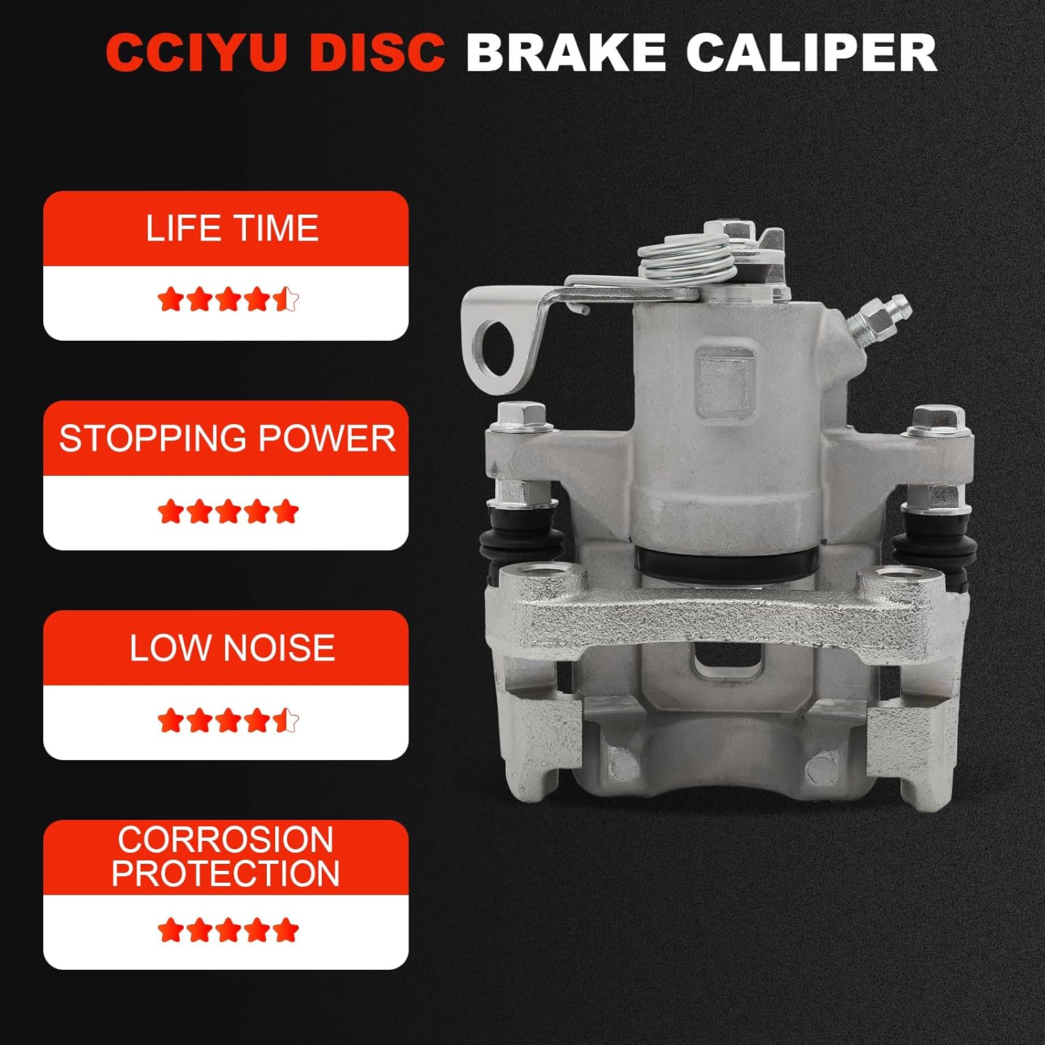 cciyu Rear Left Brake Caliper Assembly w/Bracket 19B2571 2000 For Audi For TT,1998 1999 2000 For Volkswagen For Beetle,1999 For Volkswagen For Golf,2000 For Volkswagen For Jetta