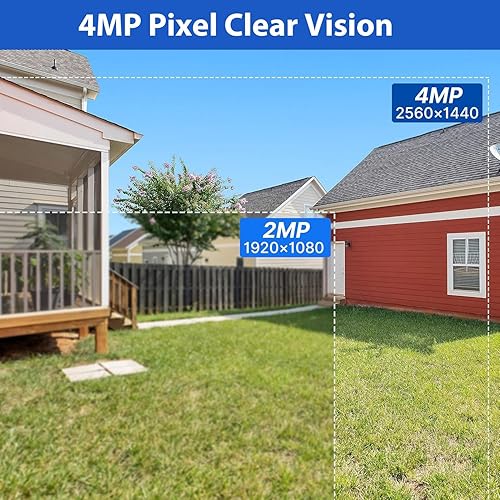 Miniatura 5 de Hiseeu Cámara de seguridad con batería solar de 4MP inalámbrica de 2.5 K, audio de 2 vías recargable WiFi para exteriores, visión nocturna a color,