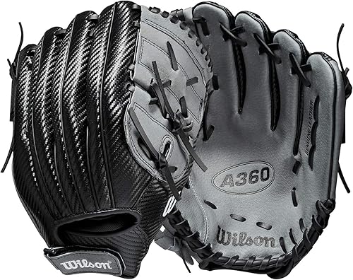 Vista 5 de Wilson Guante de béisbol juvenil A360 2021 Plateado,Utilidad,Catcher,Outfield,https:/ www.Yaxa/dp/undefined