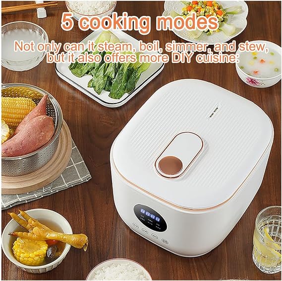 Smart Starch-Removing Rice Cooker, 3L Non-Stick Inner Pot, Low Sugar Rice Cooker, 5-in-1 Digital Steamer for Porridge with Rice Steamer Basket, 24-Hr Delay Timer