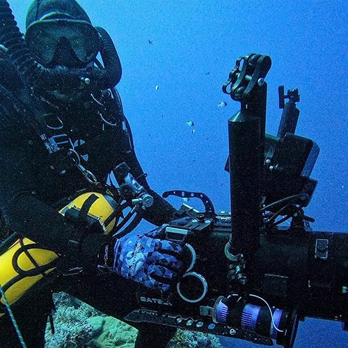 Miniatura 7 de MINIFOCUS Soporte de abrazadera de bola de aluminio de 1 pulgada para sistema de bandeja de brazos de luz de buceo subacuático, cámara de buceo de