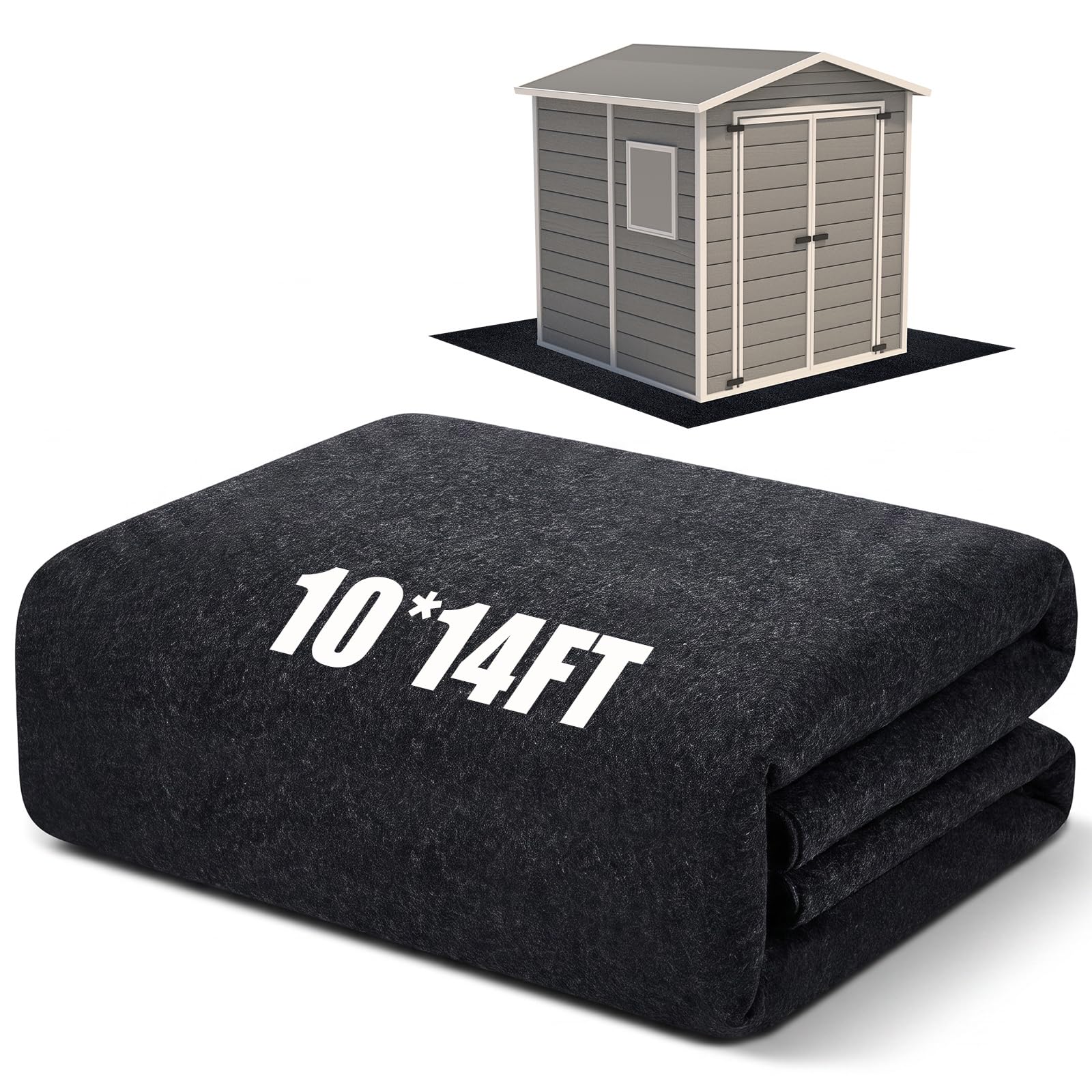 Haull Shed Floor Mat 10 x 14 ft Outdoor Waterproof Nonslip Durable Storage Sheds Protector Rug for Carport Patio Garage Garden Spring Summer Outdoor, Storage Shed Not Included