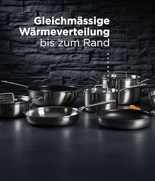 KUHN RIKON Culinary Fiveply Saucepan, 16cm/1.7L Oven Safe Stainless Steel Pan. Dishwasher Safe Cooking Pot with Stainless Steel Lid. Saucepans for Induction Hobs Cookware Guarantee