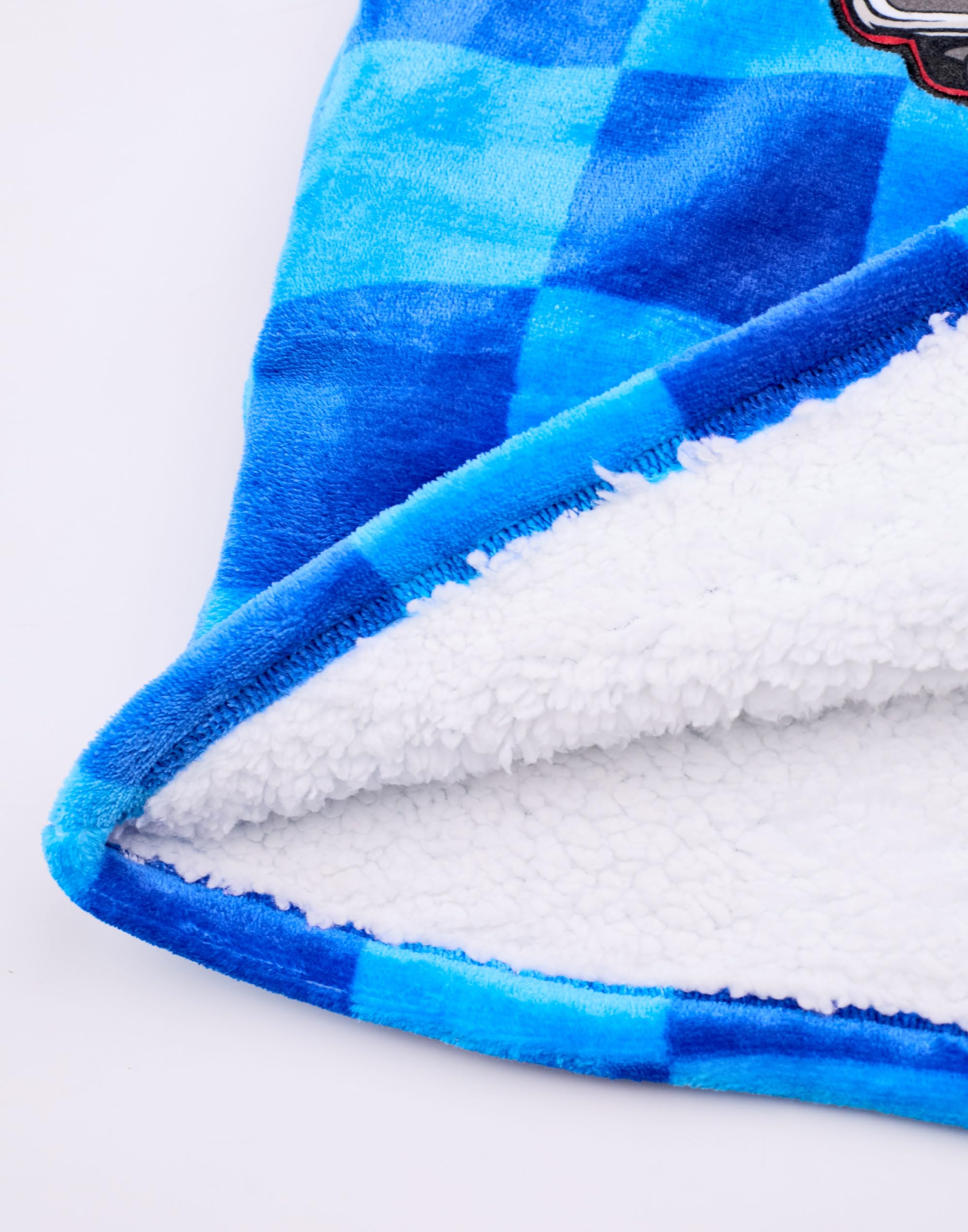 Hot Wheels Felpa Coperta per Ragazzi | Pullover in Pile Oversize per Bambini Blu con Tasca a Forma di Auto | Abbigliamento da Casa con Cappuccio per Bambini con Logo di Fiamma da Corsa