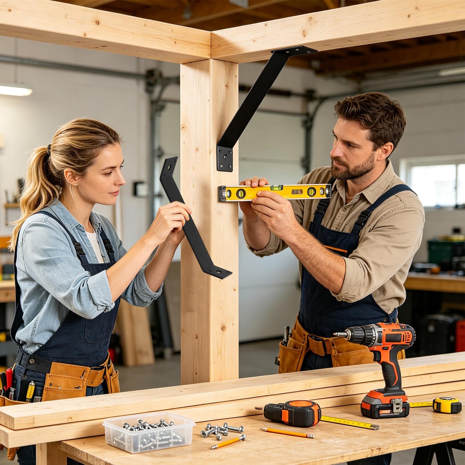 Escuadras y Soportes de Esquina para Madera 4 Piezas Conector Esquinero