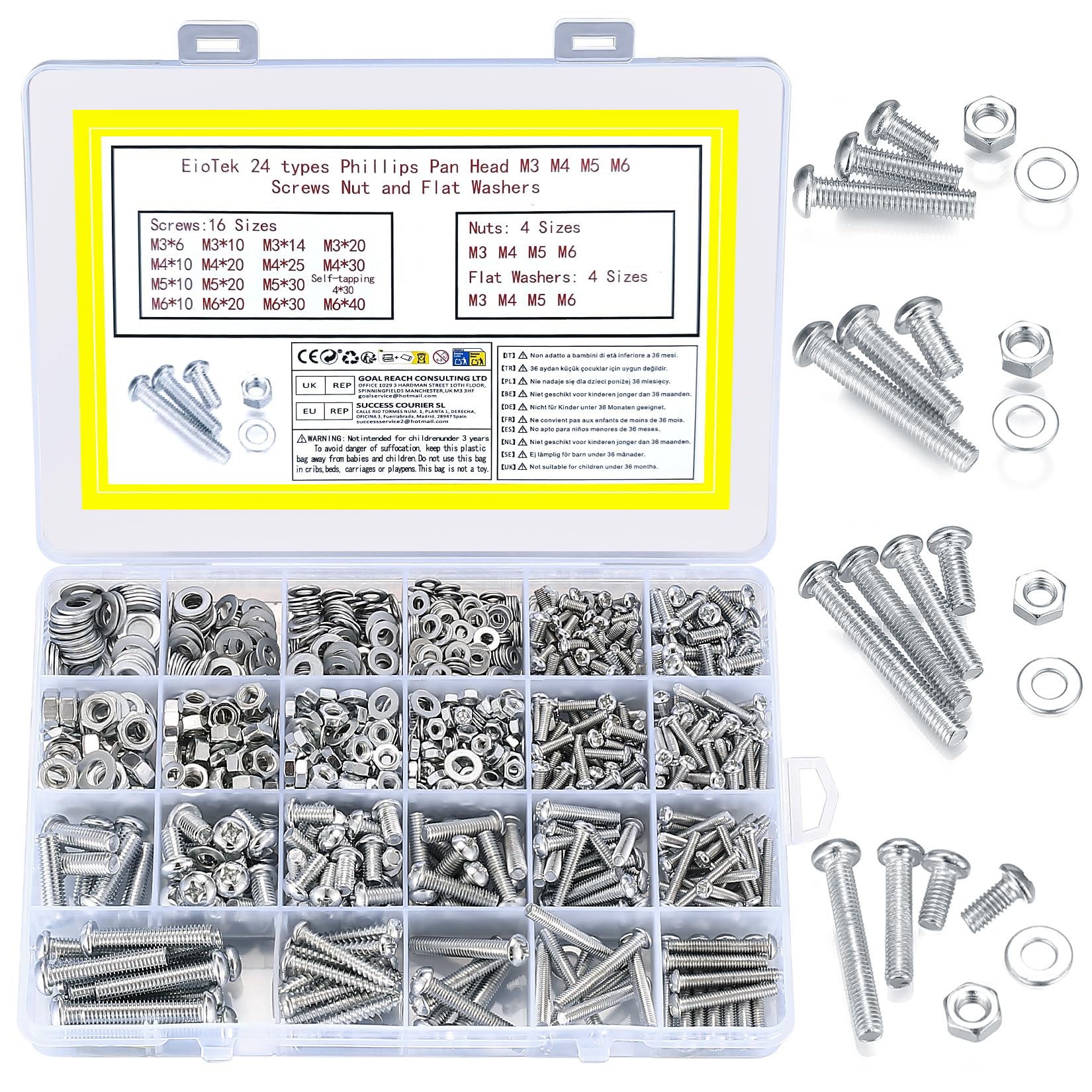 assortiment 1080 vis écrous rondelles