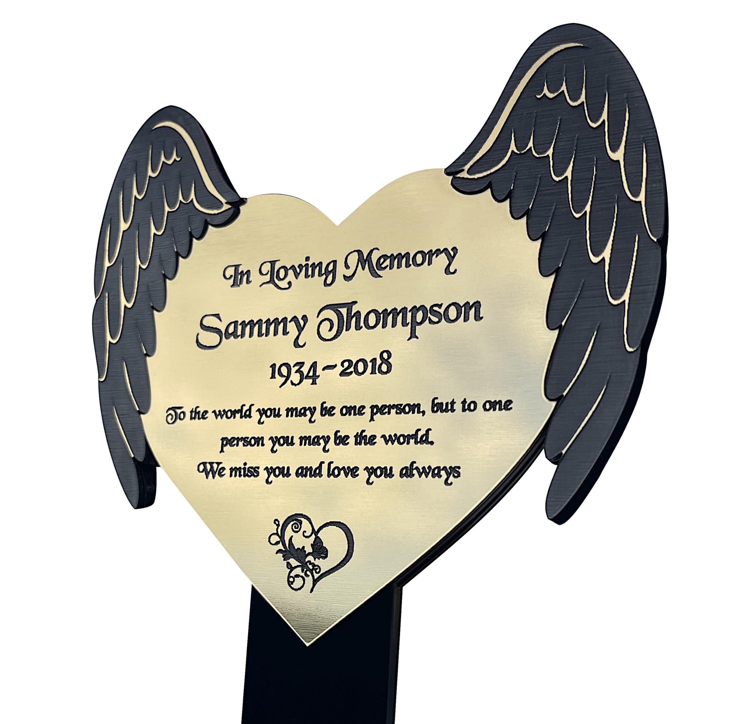 Memorial Plaque, Rememberance Plaques, Angel Wings, Pets, Dog, Cat, Grave Garden Marker Spike Graveside โ image 1