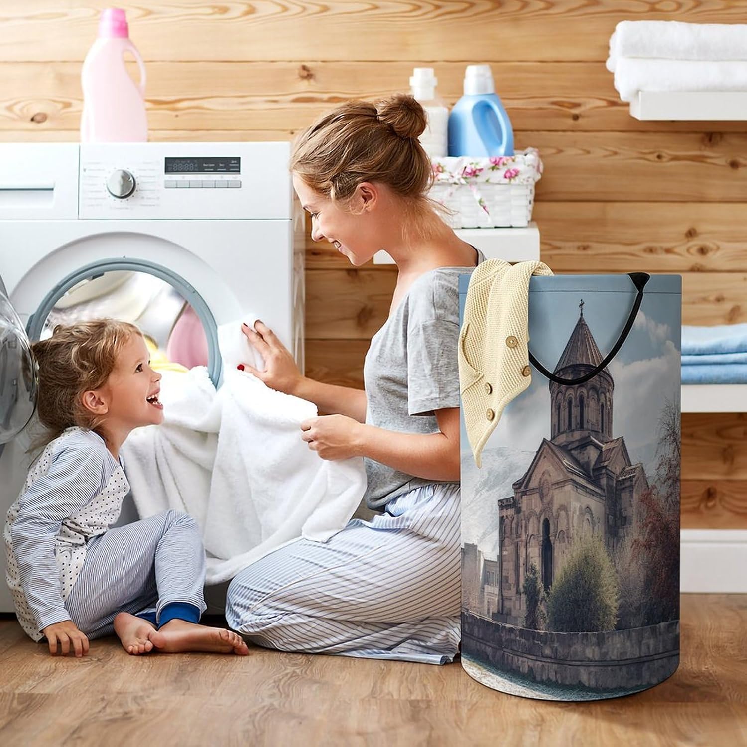 Dirty Clothes Basket Extra Large 110l Open Top Laundry Hamper With Portable Carry Handles, Foldable Waterproof Clothes Basket Spacious Laundry Bag For Bedroom Bathroom Laundry Room Dorm