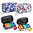 Serfeymi Weekly Travel Pill Organizer 2 Times A Day AM PM Rainbow Pill Box 7 Day with Zipper Canvas Pill Case, Medicine Organizer for Pills, Vitamins, Fish Oils - Purple 01+ Bloom 01