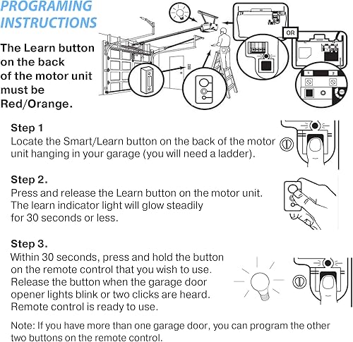 Miniatura 6 de para Craftsman Abridor de puerta de garaje 3 botones remoto HBW1255 139.53681B 390MHz