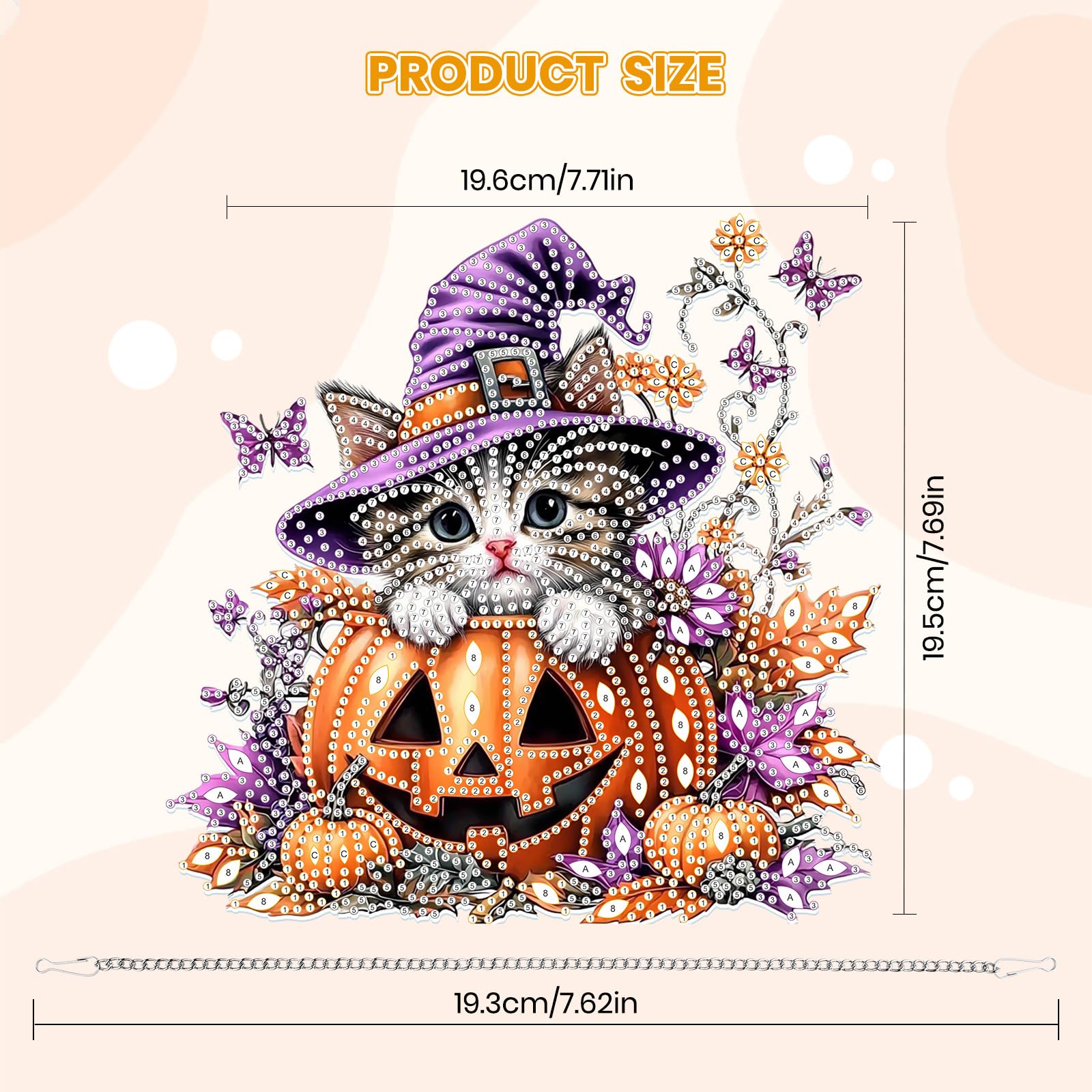 MOGTAA Halloween Diamond Art Hanging Ornaments with Chain - Image 4