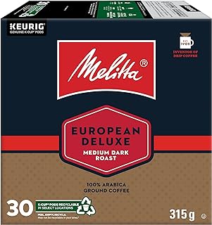 Melitta European Deluxe Medium Dark Roast K-Cup Pods- 30 Ct, European Deluxe, 315 Grams