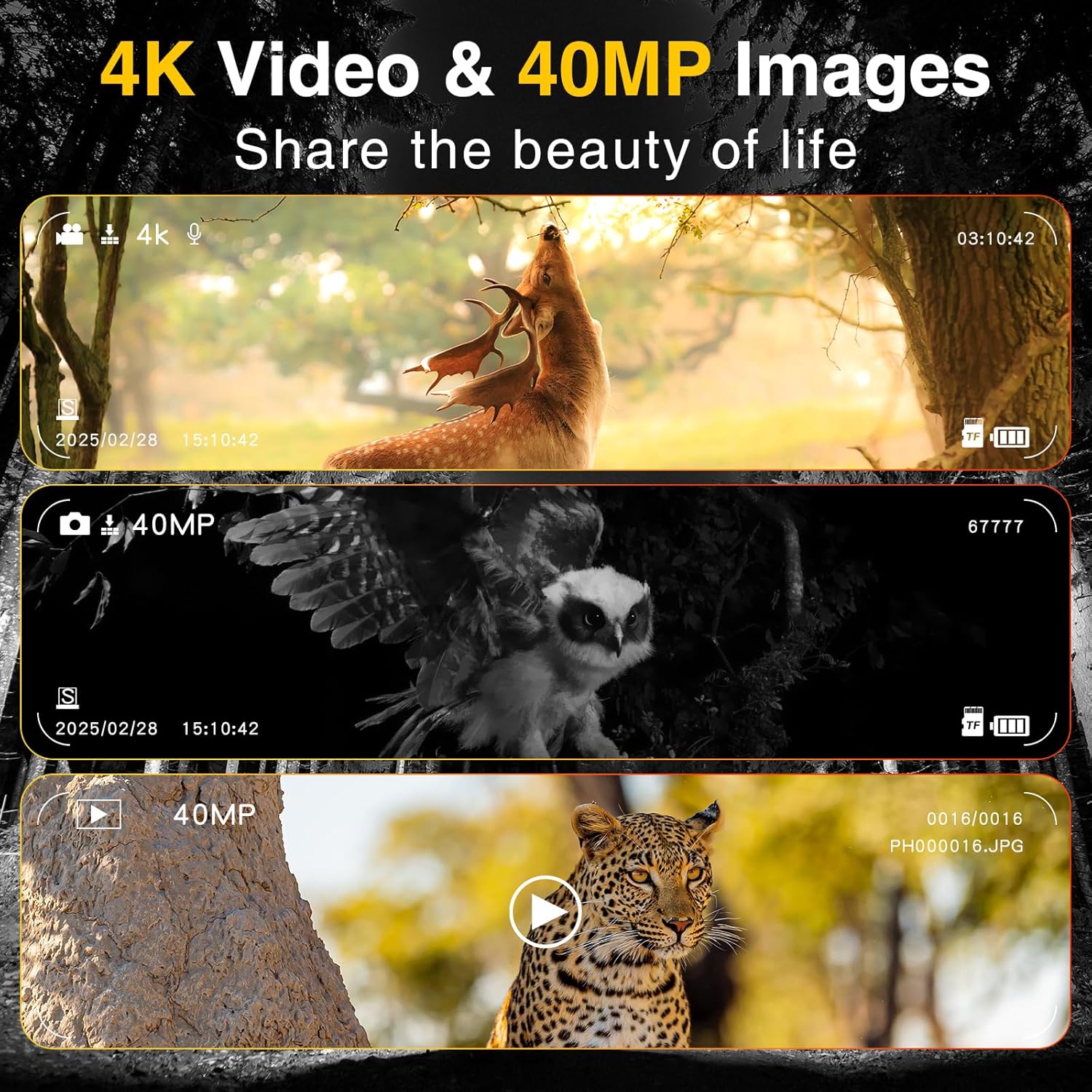 4K Night Vision Goggles, Night Vision Binoculars, 5000mAh/18-Hour Long-Lasting Infrared Binoculars, 8X Digital Zoom and 32GB Memory Card.