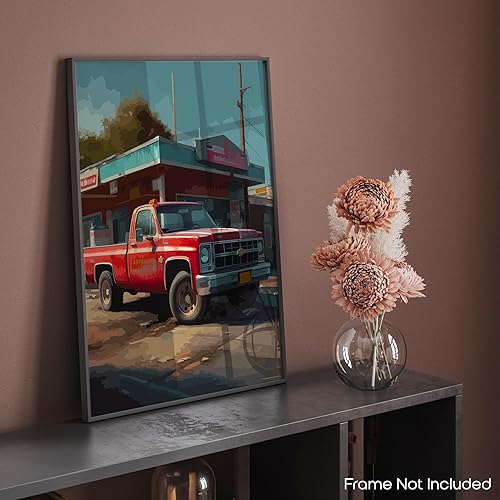 Miniatura 8 de Inspirational Wall Art Co. - Chevrolet  Póster de camioneta Chevy - Letreros de garaje para automóviles - Arte de camión Chevy - Pósteres Chevy para