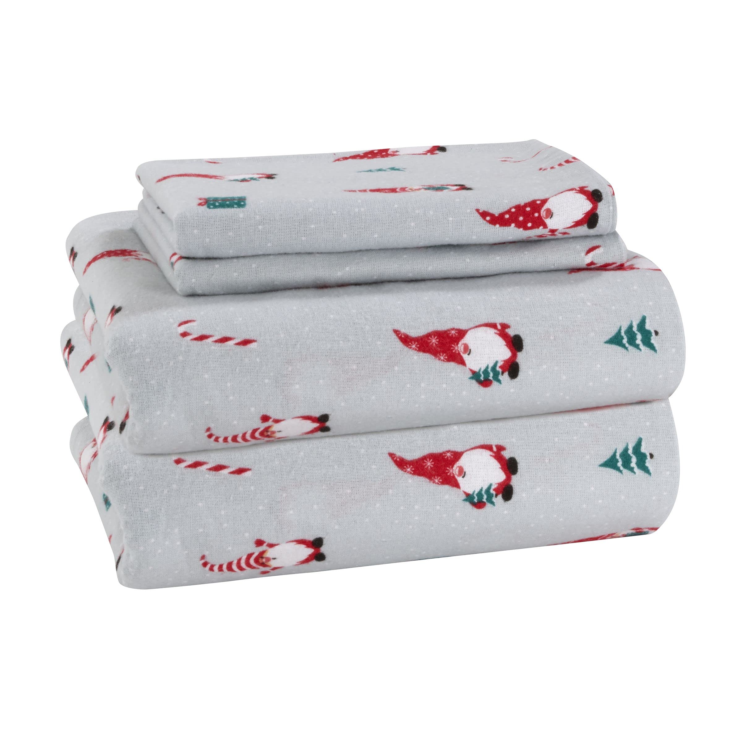 Avanti Linens Flanell-Bettwäsche-Set – 4-teilig, Mit Wichtel-Motiv, Full/Queen Größe