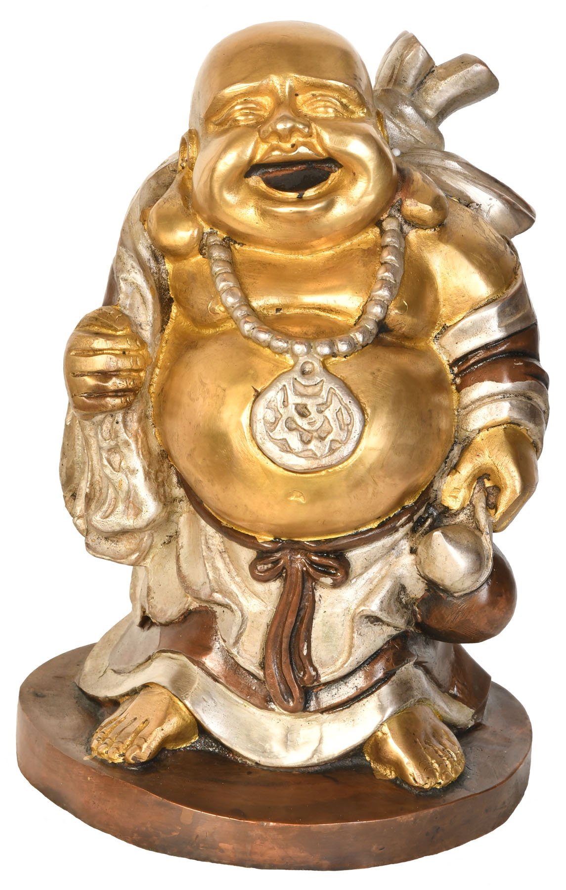 Bouddha Rieur laiton Exotic India objet art haut de gamme