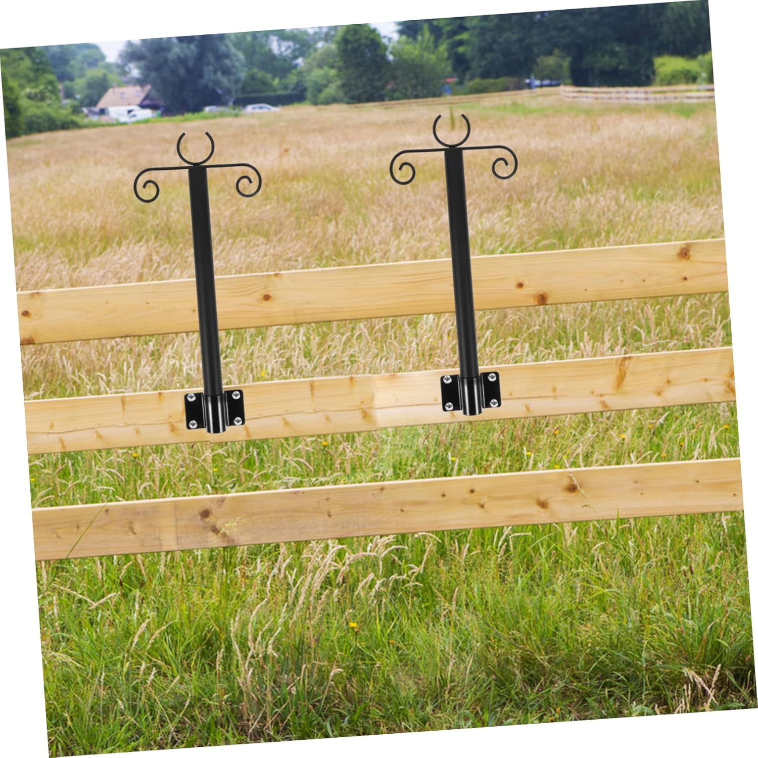 1set Outdoor String Light Support Poles Heavy Duty Hanging Rods for Bird Feeders and Garden Decor Sturdy and for Patios Decks and Fences