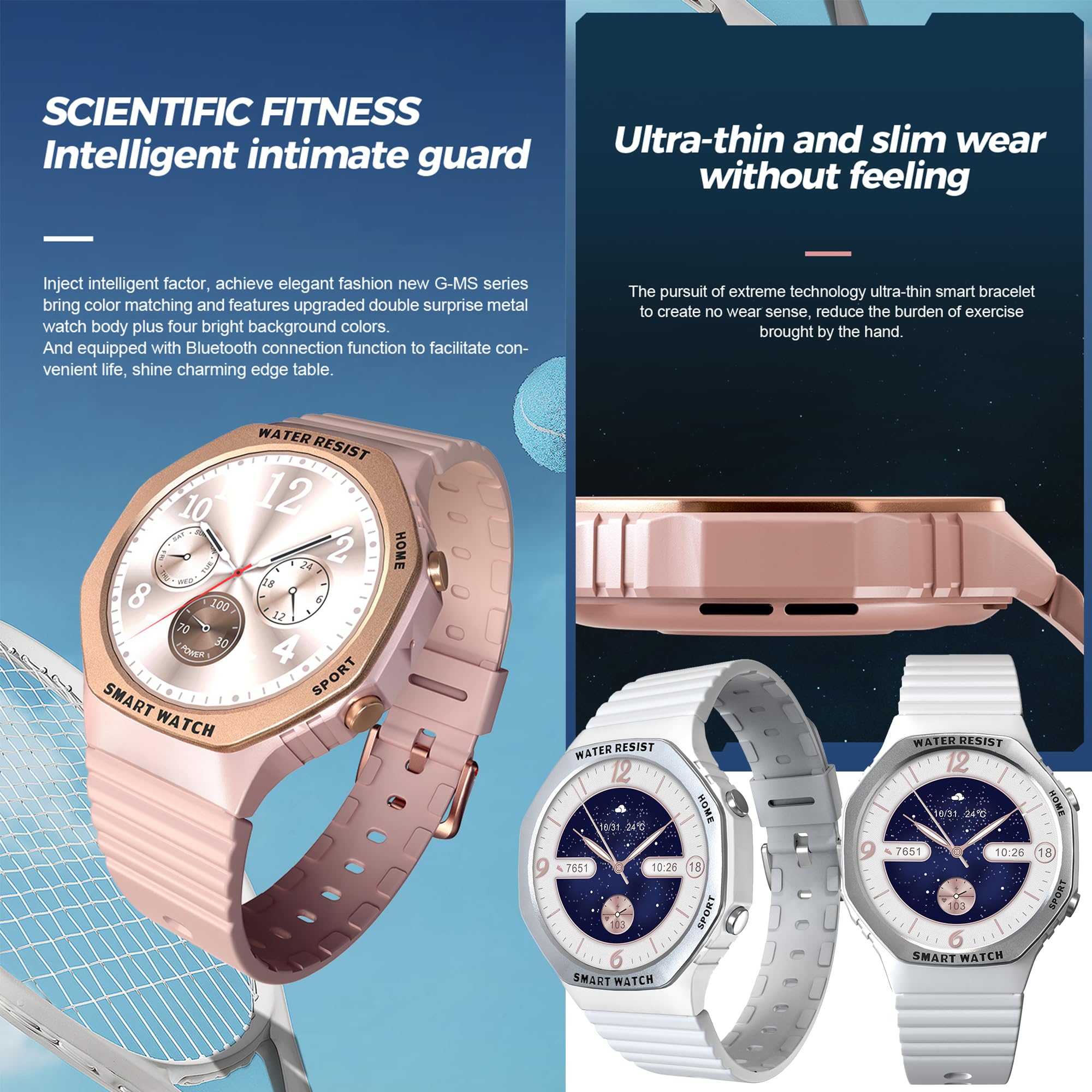 Reloj Inteligente Mujer con Llamadas, 1,32 AMOLED Pulgada Smartwatch Deportivo con Podometro Pulsometro SpO2 Sueño Presion Arterial Pulsera Actividad 5ATM Reloj Digital para iOS Android (Plata)