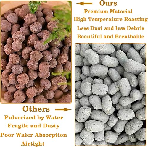 Miniatura 5 de Legigo Guijarros de arcilla expandida orgánica de 10 libras, bolas de leca de arcilla ligera de 0.16 a 0.63 pulgadas para plantas, piedras naturales