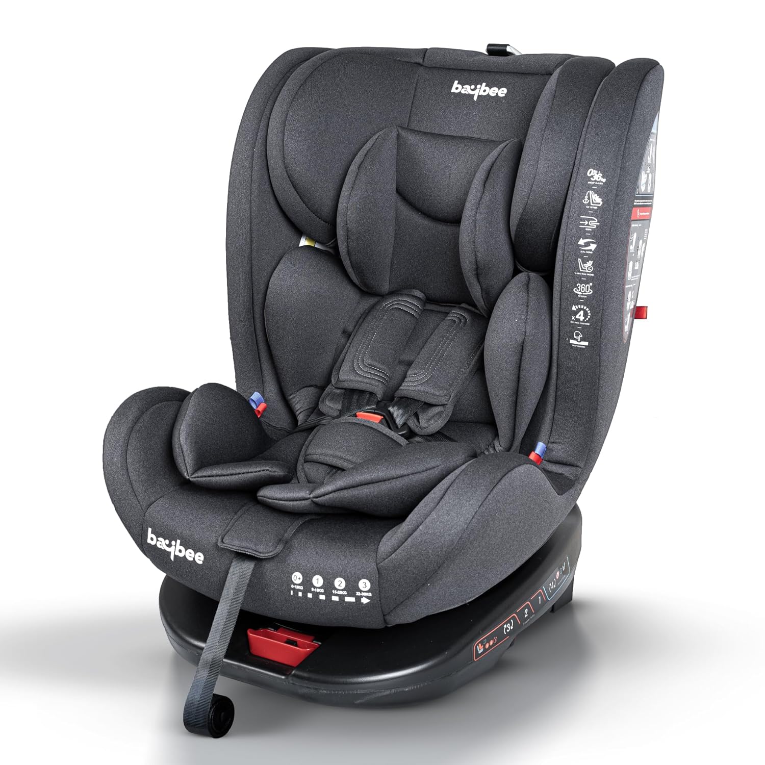 Buy Baybee Convertible Car Seat for Baby with Isofix, 360 Rotatable