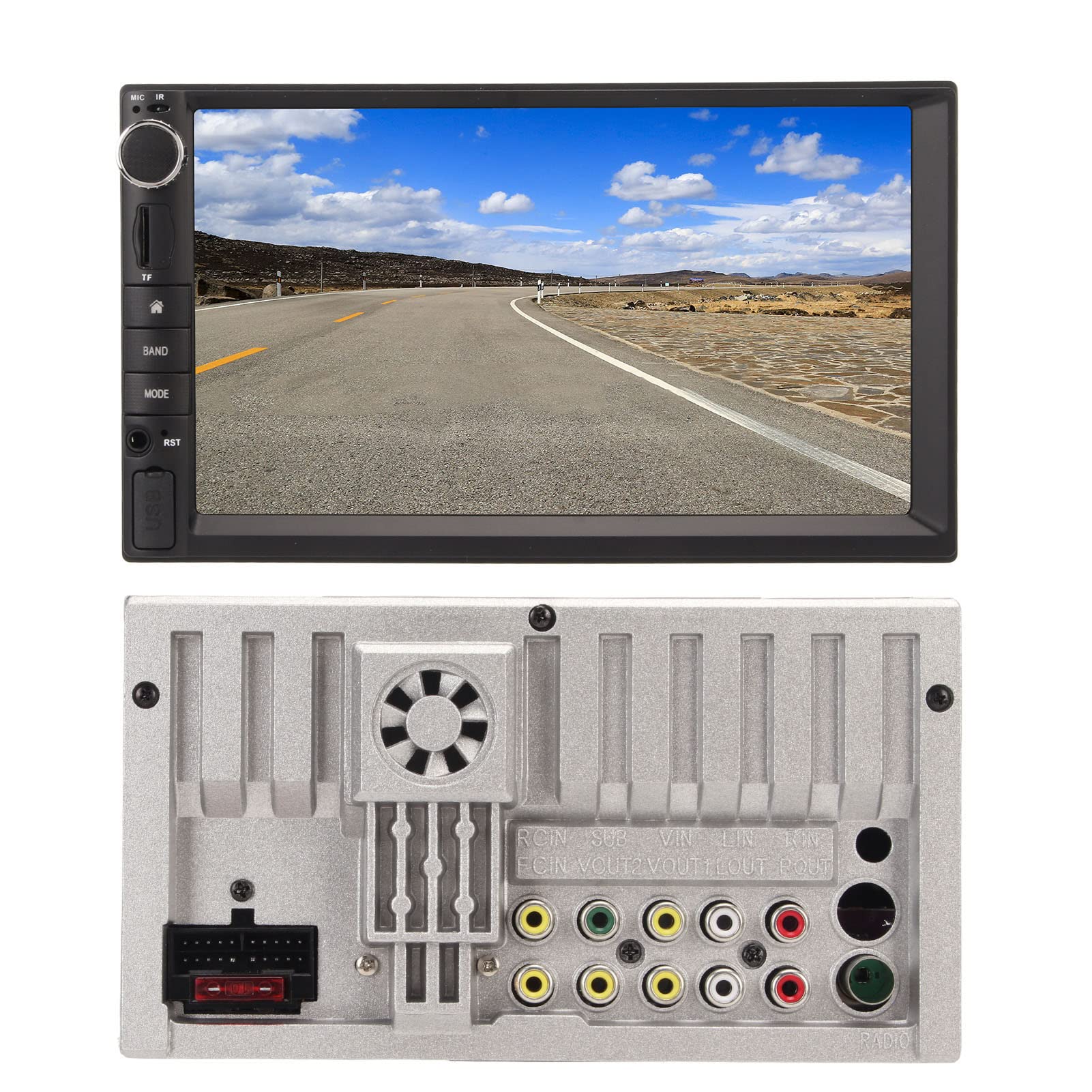 Reproductor MP5 para Coche de 7 Pulgadas, Pantalla Táctil DIN Doble, Estéreo para Coche, Am, FM, MP3, USB, BT, Radio para Coche, Control de Voz, para iOS Android