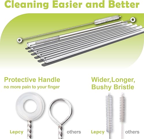 Miniatura 4 de LEPCY Pajitas reutilizables compatibles con vaso Stanley de 40 onzas, 30 onzas. Transparente y libre de BPA. Contiene 6 popotes de repuesto de