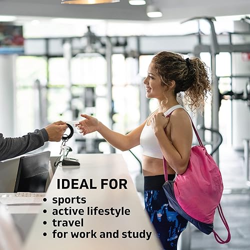 Miniatura 6 de Llavero en espiral, pulsera elástica en espiral para gimnasio, piscina, resorte, espiral, llavero negro (2550100 unidades), Negro -, Sencillo