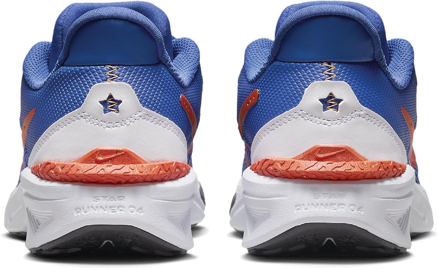 Nike Star Runner 4 Big Kids' Road Running Shoes (DX7615-402, Astronomy Blue/White/Total Orange/Team Orange) Size 6