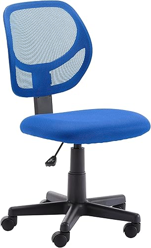 Tienda Basics Silla de escritorio de la oficina de tareas de la computadora de atrás con ruedas giratorias - azul