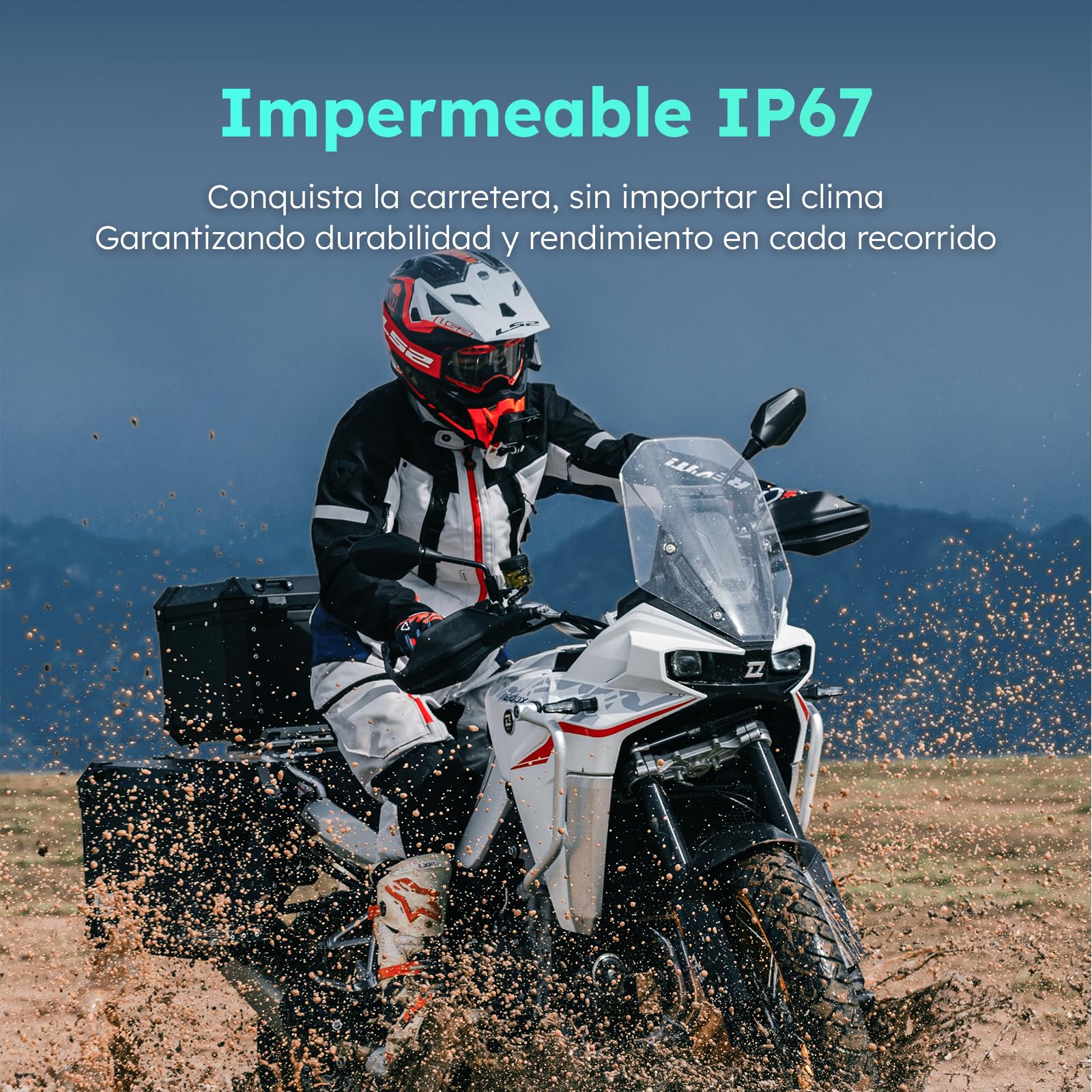 ASMAX Z1 Intercomunicador Casco Moto Bluetooth, 10 Motociclistas Mesh Intercom, Control de Voz, 42 min Carga Rápida/Montaje magnético/Cancelación de Ruido/Emparejamiento Universal, IP67, Individual