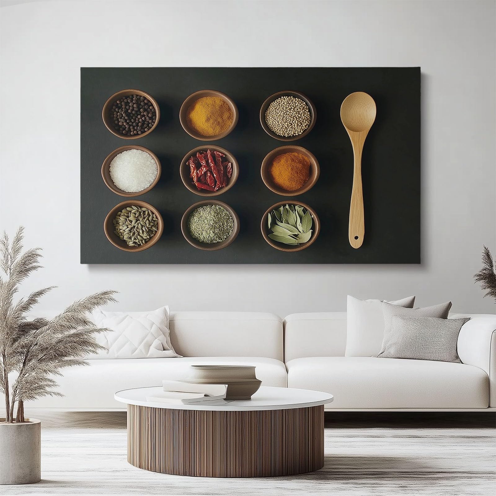 Cuadros de Pared en Lienzo, imágenes Modernas con combinación de Especias para Sala de Estar y Dormitorio, Impresiones de 120 cm de Largo x 50 cm de Ancho, Arte Minimalista para do