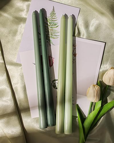 Miniatura 16 de Viyffo Velas cónicas marrones, paquete de 4 velas cónicas sin perfume de 12 pulgadas, 8 horas de tiempo de combustión, sin humo, para el hogar