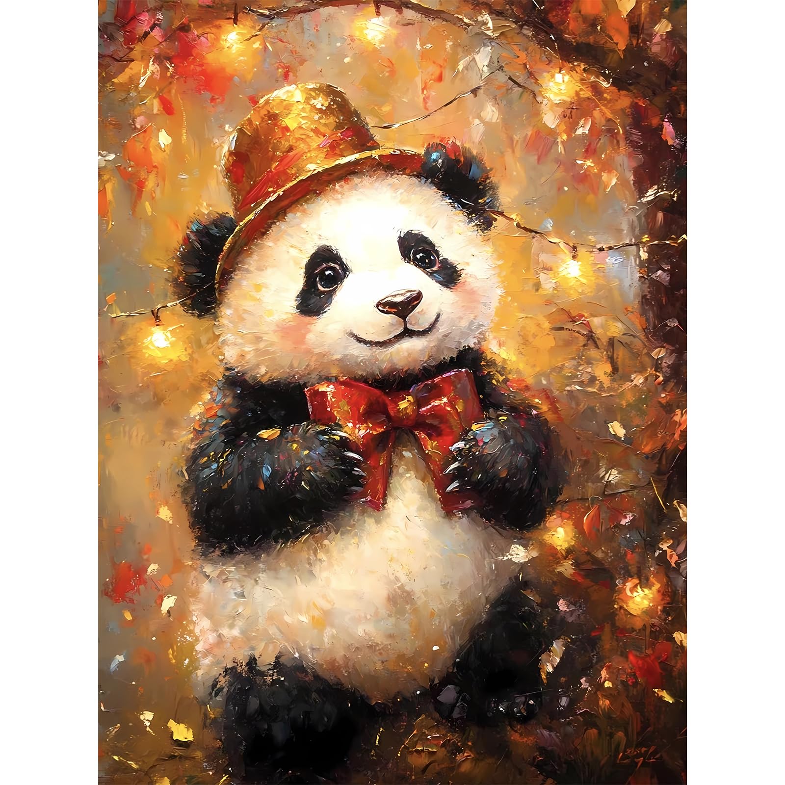 FQIQIANLIC Painting By Numbers For Adults, Panda, Do - It - Self Hand Painted Oil Painting Set, 40 X 50 Cm Wrinkle-Free Canvas, Painting By Numbers