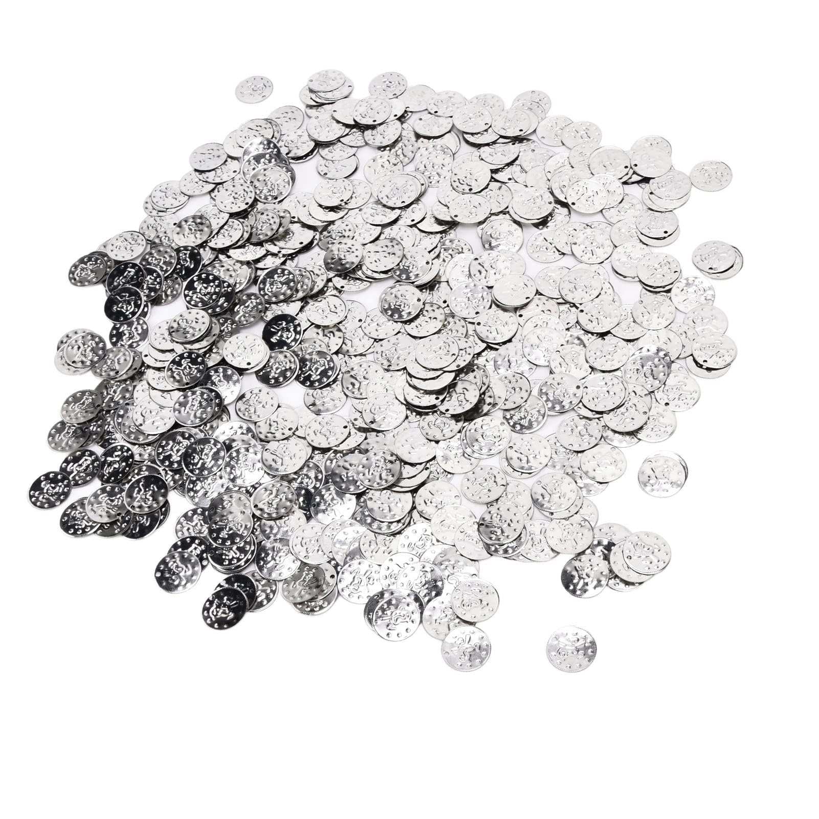 2000pcs Coinss a forma di paillettes tappeto di paillettes, cintura di nappa di danza del ventre dorate, monete di costumi di danza del ventre, accessori per abbigliamento per (Argento (moneta per