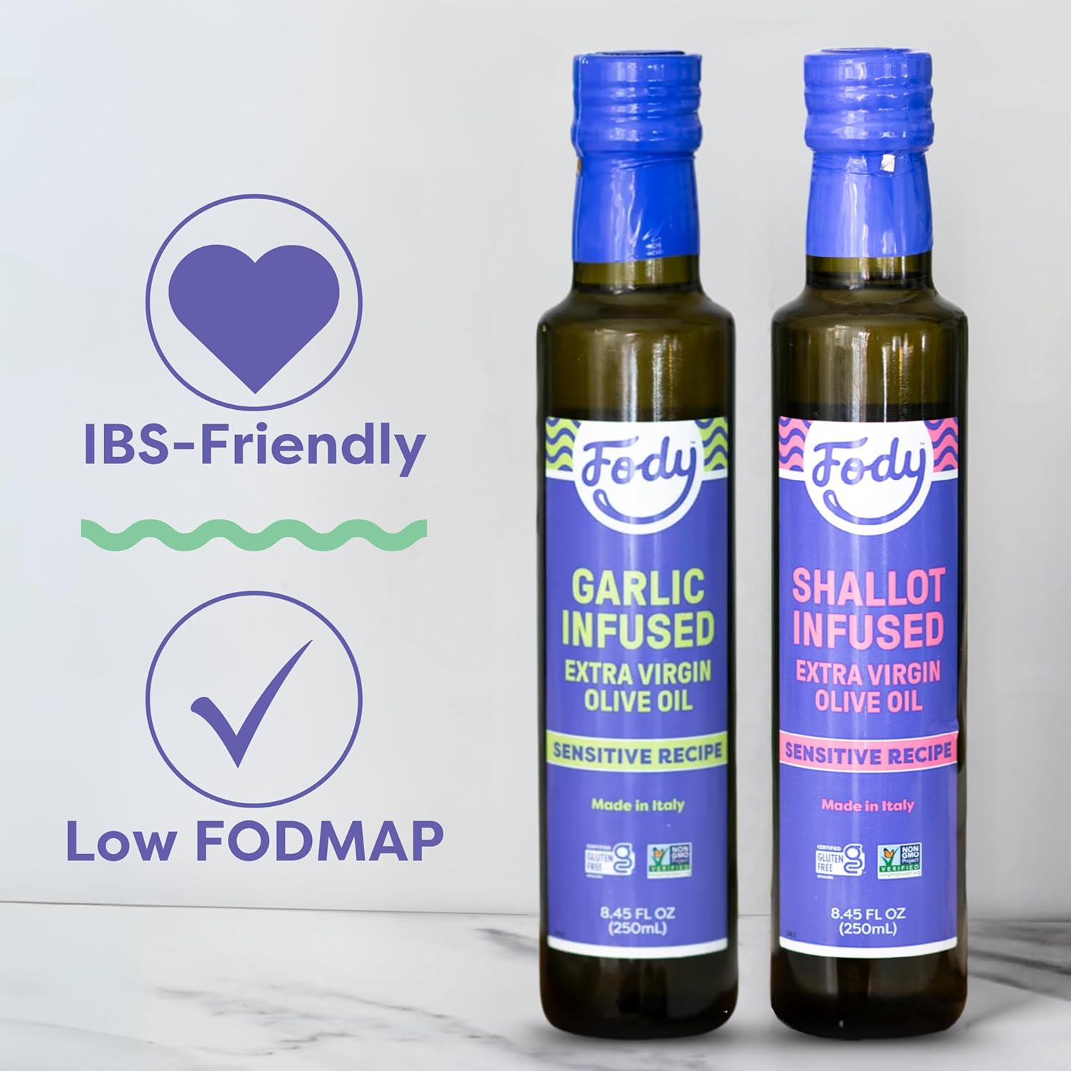 Fody Foods Shallot Infused Extra Virgin Olive Oil, 8.45 Oz, Low FODMAP Certified, Gut & IBS Friendly, Cold-Pressed, Vegan, Non-GMO, Gluten Free, Made in Italy - Image 3