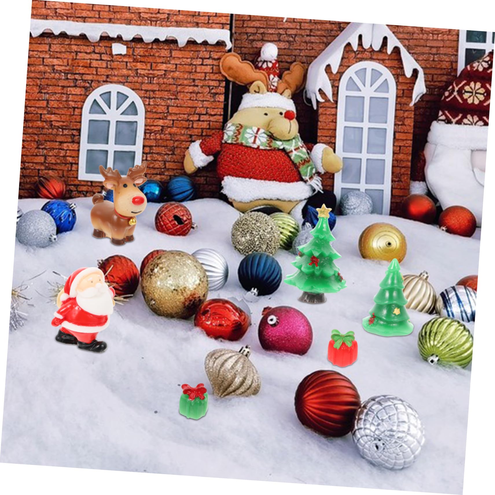 Toyvian 27 Pezzi Mini Ornamenti Natalizi in Resina Cartoon Formato Decorazioni Di Paesaggio Micro Dimensioni Per Artigianato Fai Da Te Ambienti Miniatura e Case Delle Bambole Natalizie