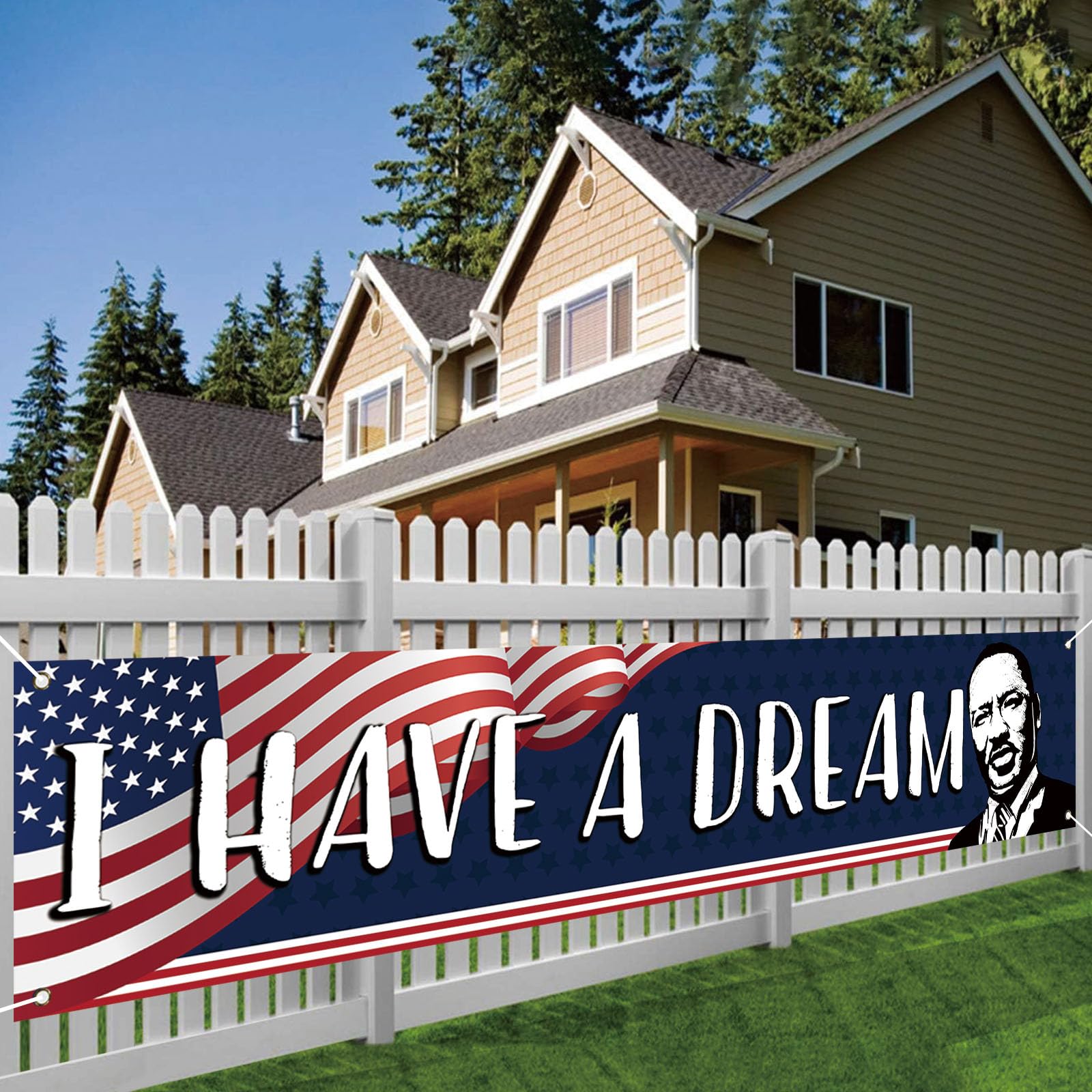 Jiudungs I Have A Dream Banner for Fence MLK Day Decor Martin Luther King Jr. Day Decorations and Supplies for Home Classroom Office
