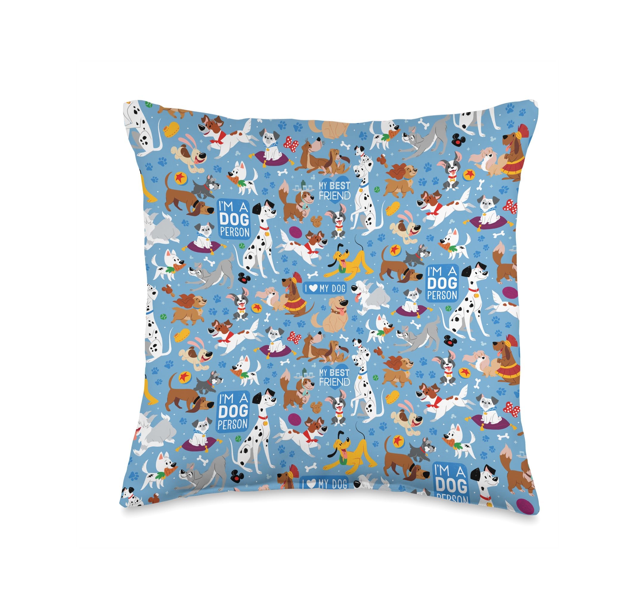Coussin Disney Cute Pup imprimé chien oreiller décoratif multicolore 16x16 pouces pour lit