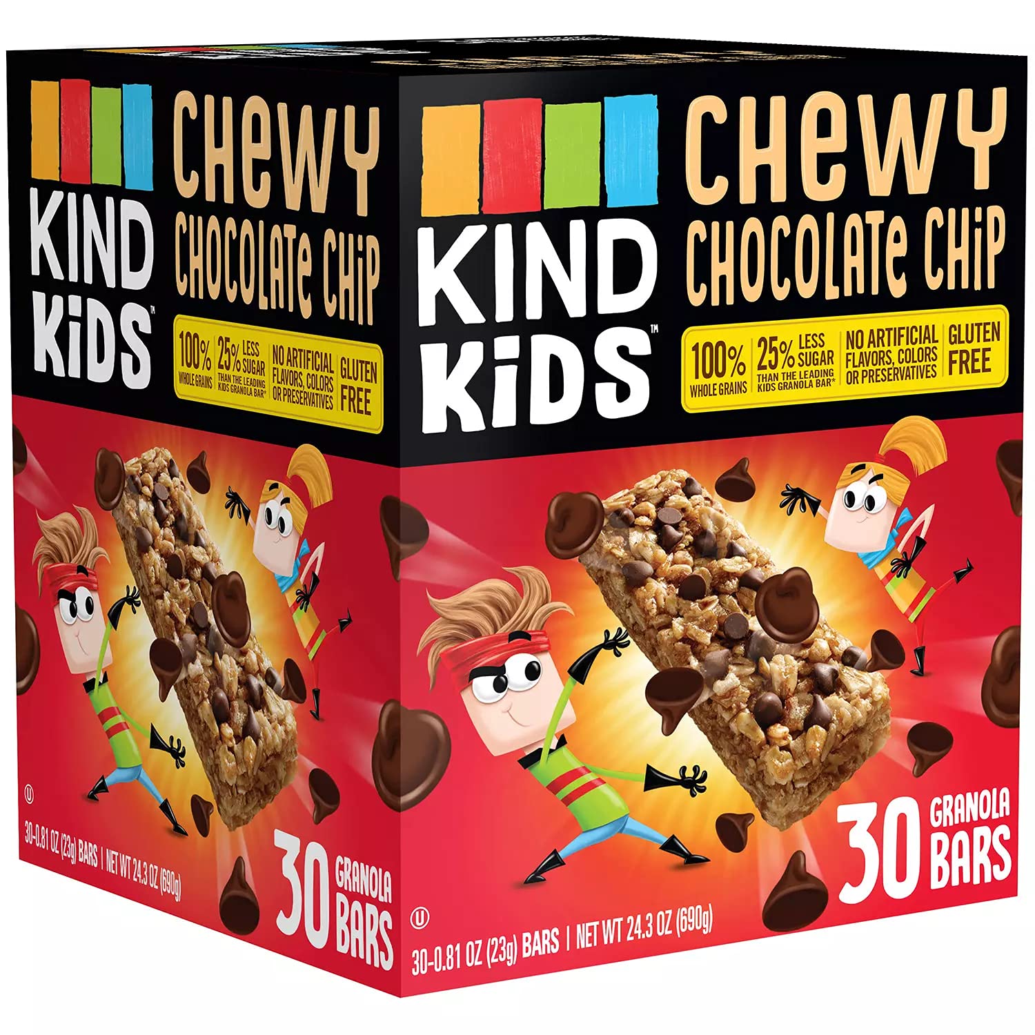 KIND Kids Chewy Chocolate Chip Granola Bars | Contain Nutrients of One Full Serving of Vegetables Gluten Free and Allergen Free Bars (30 ct.) (1 Pack)