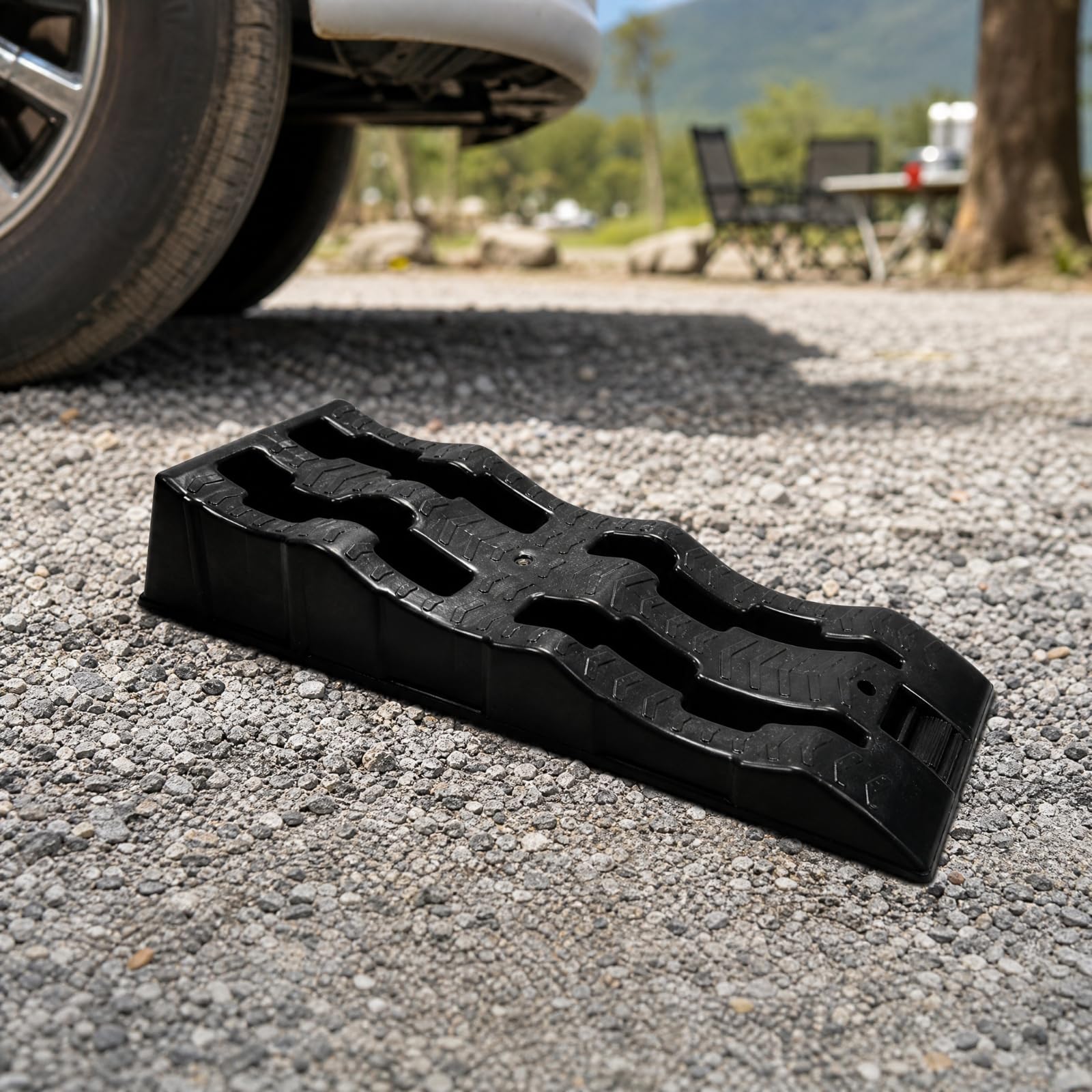 Generic Rampa a Gradini in Plastica PP Rigido Rampa di Sollevamento Auto a 3 Livelli per Ingresso