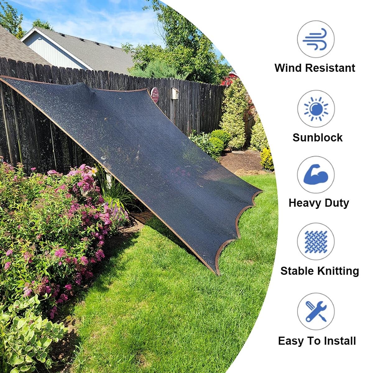 Sonnenschutznetz 7x7m mit Ösen 80% UV Schutz & Schattierungsnetz für Gärten Innenhöfe Gewächshäuser Pools Ideal für Outdoor Nutzung